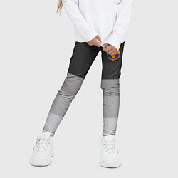 Леггинсы для девочки ФК Барселона: Серый стиль, цвет: 3D-принт — фото 2