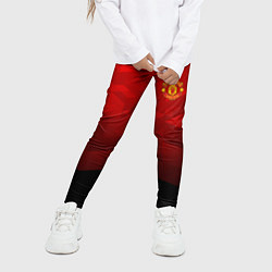Леггинсы для девочки FC Man UTD: Red Poly, цвет: 3D-принт — фото 2