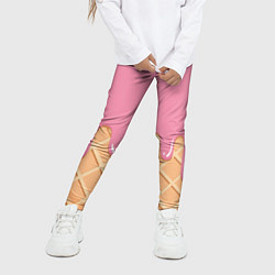 Леггинсы для девочки Розовое мороженное, цвет: 3D-принт — фото 2