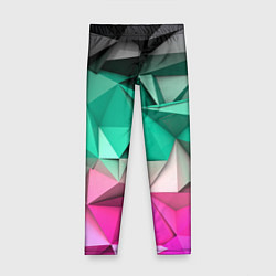 Леггинсы для девочки Неоновые грани, цвет: 3D-принт