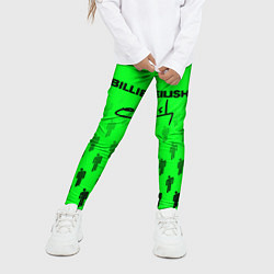 Леггинсы для девочки Billie Eilish: Green Autograph, цвет: 3D-принт — фото 2