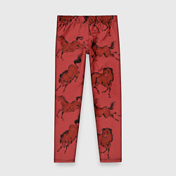 Леггинсы для девочки Красные кони, цвет: 3D-принт