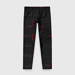 Детские легинсы 3D Плиты Red & Black