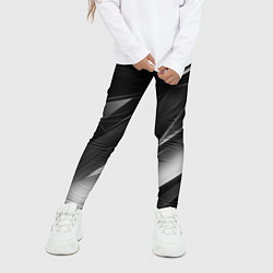 Леггинсы для девочки GEOMETRY STRIPES BLACK & WHITE, цвет: 3D-принт — фото 2