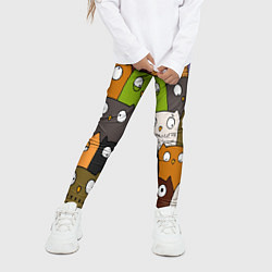Леггинсы для девочки СОВЫ КОТИКИ, цвет: 3D-принт — фото 2