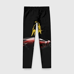 Леггинсы для девочки Lamborghini - motorsport, цвет: 3D-принт
