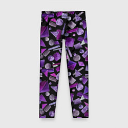 Леггинсы для девочки Геометрический фиолетовый, цвет: 3D-принт