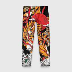 Леггинсы для девочки Самурайский тигр, цвет: 3D-принт