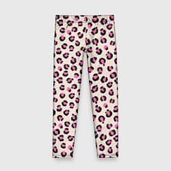 Леггинсы для девочки Леопардовый принт розовый, цвет: 3D-принт