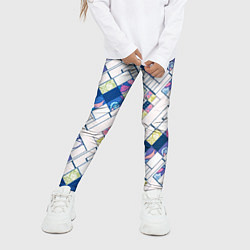 Леггинсы для девочки Этнический узор пэчворк, цвет: 3D-принт — фото 2