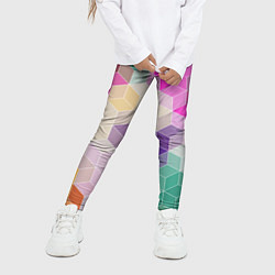 Леггинсы для девочки Абстрактный разноцветный узор, цвет: 3D-принт — фото 2