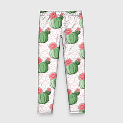 Леггинсы для девочки Паттерн из кактусов, цвет: 3D-принт