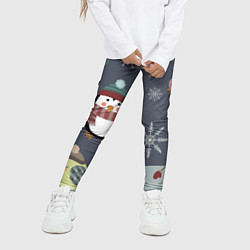 Леггинсы для девочки НОВОГОДНИЙ ПАТТЕРН ЖИВОТНЫЕ, цвет: 3D-принт — фото 2