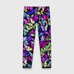 Леггинсы для девочки Витражные бабочки, цвет: 3D-принт