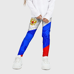 Леггинсы для девочки Российский герб: триколор, цвет: 3D-принт — фото 2