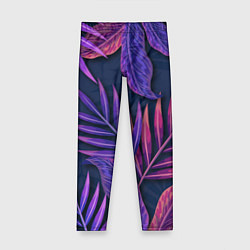 Детские легинсы Neon Tropical plants pattern