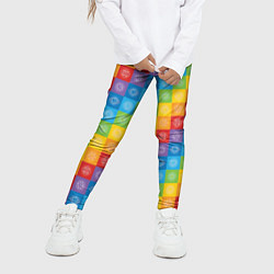 Леггинсы для девочки Разноцветные Чакры, цвет: 3D-принт — фото 2