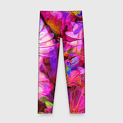 Леггинсы для девочки Красочный цветочный паттерн Floral pattern, цвет: 3D-принт