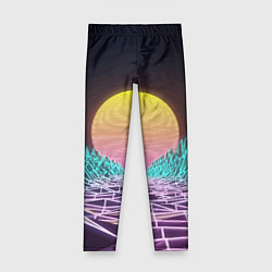 Леггинсы для девочки Vaporwave Закат солнца в горах Neon, цвет: 3D-принт