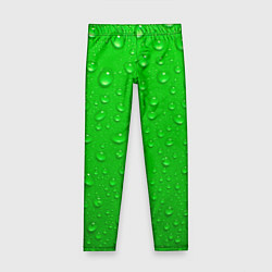 Леггинсы для девочки Зеленый фон с росой, цвет: 3D-принт