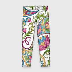 Леггинсы для девочки Fashionable floral Oriental pattern Summer 2025, цвет: 3D-принт