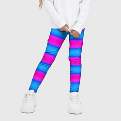 Леггинсы для девочки Striped pattern яркий неоновый полосатый узор, цвет: 3D-принт — фото 2