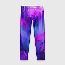 Леггинсы для девочки Purple splashes, цвет: 3D-принт