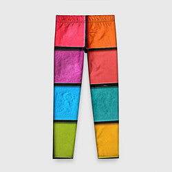Леггинсы для девочки Абстрактный набор красок-паттернов, цвет: 3D-принт