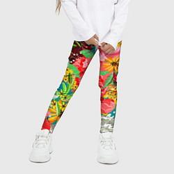 Леггинсы для девочки Multicolour of flowers, цвет: 3D-принт — фото 2