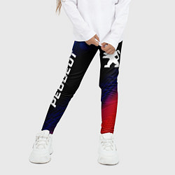 Леггинсы для девочки Peugeot красный карбон, цвет: 3D-принт — фото 2