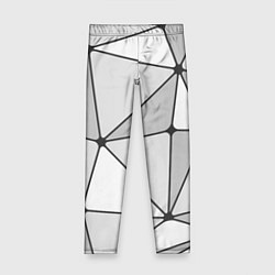 Леггинсы для девочки Геометрические линии на сером фоне, цвет: 3D-принт