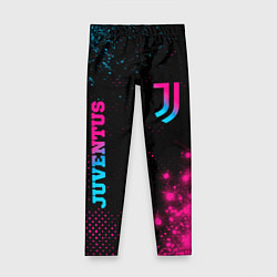 Леггинсы для девочки Juventus - neon gradient: надпись, символ, цвет: 3D-принт