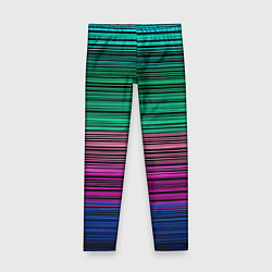 Леггинсы для девочки Разноцветные неоновые шелковые нити, цвет: 3D-принт