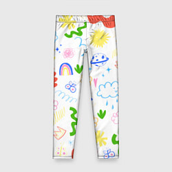 Леггинсы для девочки Детские рисунки, цвет: 3D-принт