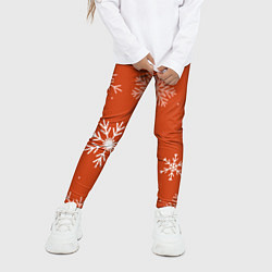Леггинсы для девочки Orange snow, цвет: 3D-принт — фото 2