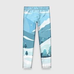 Леггинсы для девочки Заснеженные горы, цвет: 3D-принт