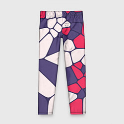 Леггинсы для девочки Бело-фиолетово-красный паттерн из камней, цвет: 3D-принт