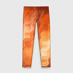 Леггинсы для девочки Золотисто-оранжевый туманный паттерн, цвет: 3D-принт