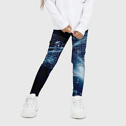 Леггинсы для девочки Тёмно-ледяной фон и бесконечный код, цвет: 3D-принт — фото 2