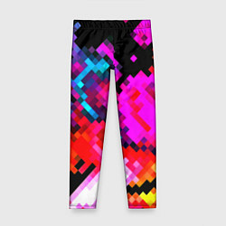 Леггинсы для девочки Pixel neon mosaic, цвет: 3D-принт