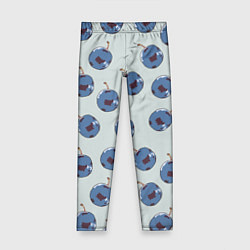 Леггинсы для девочки Слива сизая, пиксель, паттерн, цвет: 3D-принт