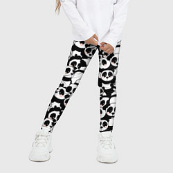 Леггинсы для девочки Чёрно-белые панды, цвет: 3D-принт — фото 2