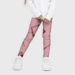 Леггинсы для девочки Розовые абстрактные перемешанные фигуры, цвет: 3D-принт — фото 2