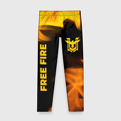 Детские легинсы Free Fire - gold gradient: надпись, символ