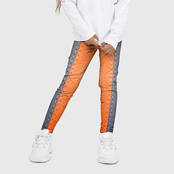 Леггинсы для девочки Кожа серая оранжевая, цвет: 3D-принт — фото 2