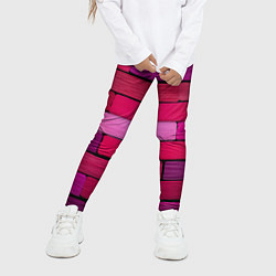 Леггинсы для девочки Малиновые кирпичики, цвет: 3D-принт — фото 2