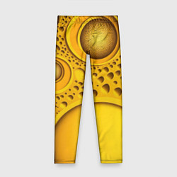 Леггинсы для девочки Желтая объемная текстура, цвет: 3D-принт