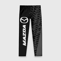 Леггинсы для девочки Mazda speed на темном фоне со следами шин: по-верт, цвет: 3D-принт