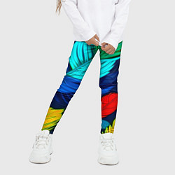 Леггинсы для девочки Яркие перья, цвет: 3D-принт — фото 2