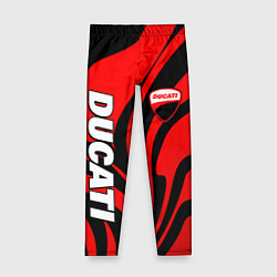 Леггинсы для девочки Ducati - red stripes, цвет: 3D-принт